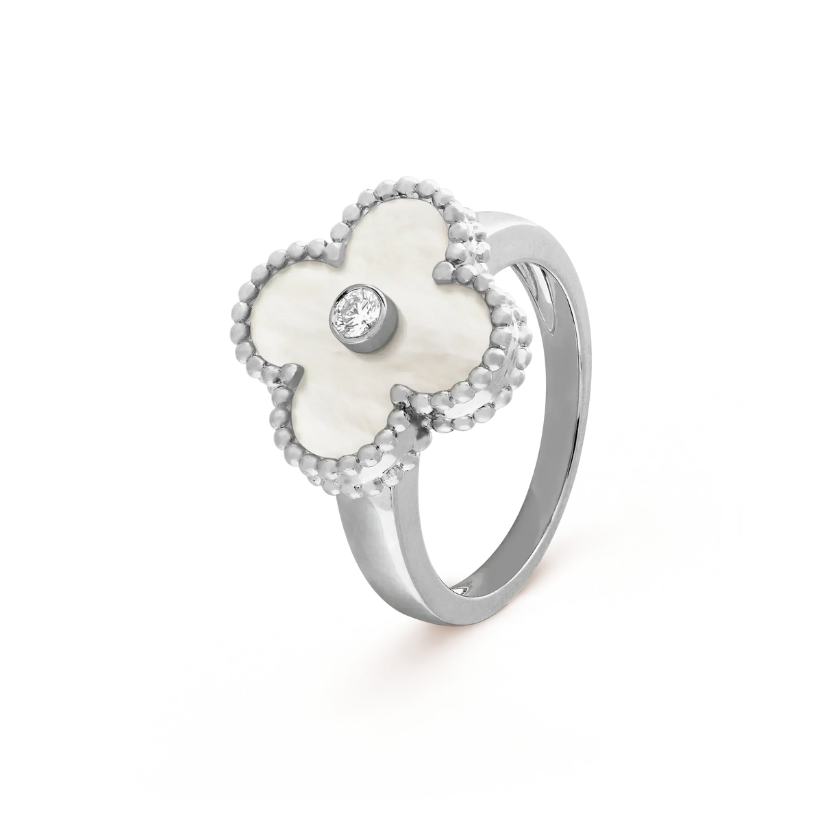 [Glow Muse]CLOVER SILVER MOP DIAMOND RING