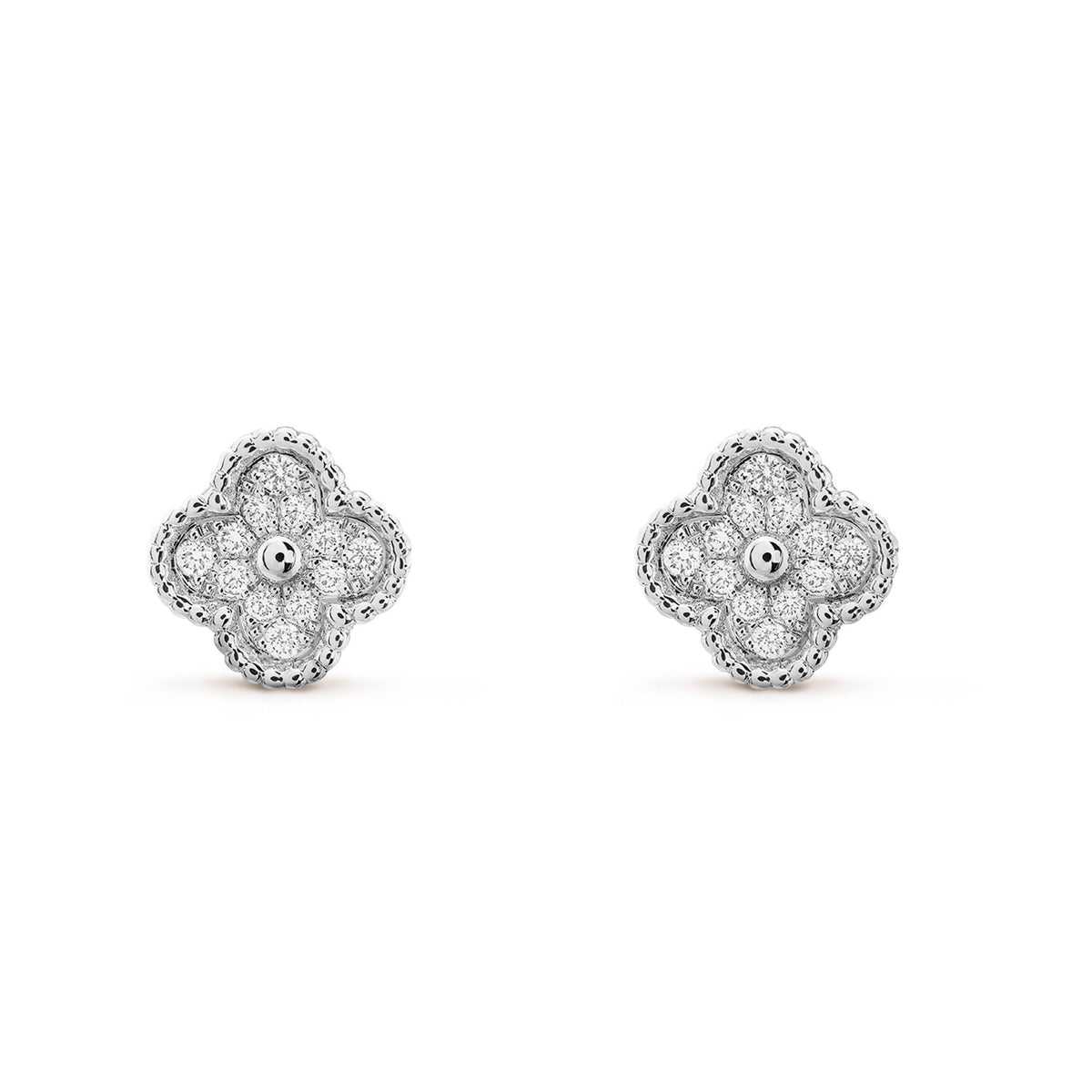 [Glow Muse]CLOVER MINI DIAMOND STUD EARRINGS
