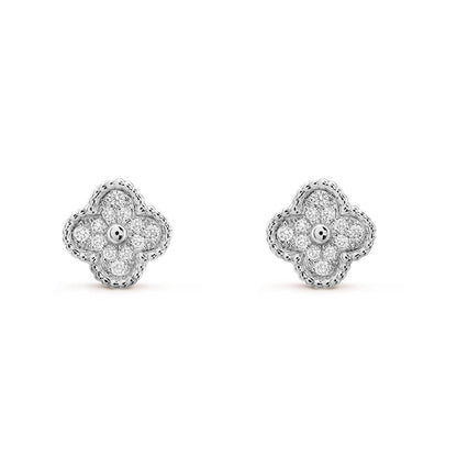 [Glow Muse]CLOVER MINI DIAMOND STUD EARRINGS