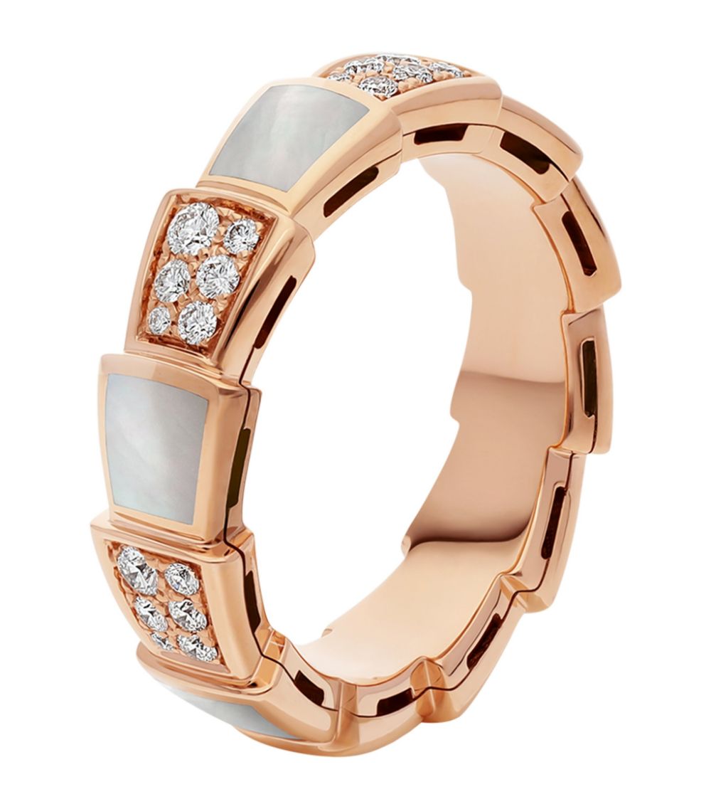 [Glow Muse]SERPENTI RING PINK GOLD MOP DIAMOND PAVED 4MM