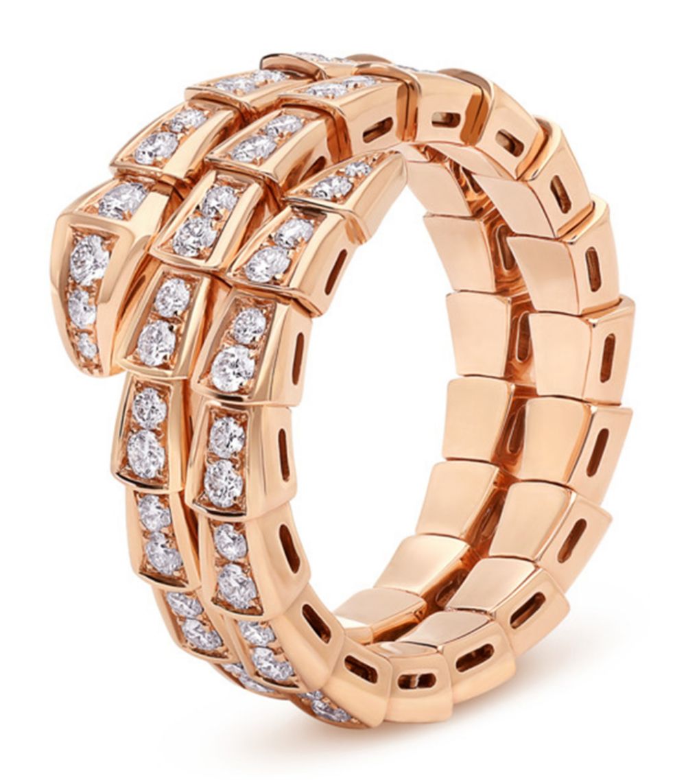 [Glow Muse]SERPENTI RING PINK GOLD DIAMOND DOUBLE ROW