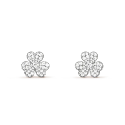[Glow Muse]CLOVER COMOS DIAMOND EARRINGS SILVER