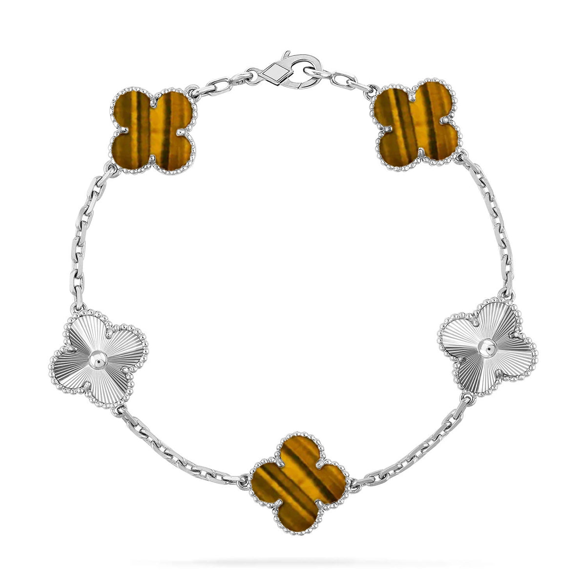 [⭐Glow Muse] CLOVER 5 MOTIFS TIGER EYE BRACELET COLLECTION