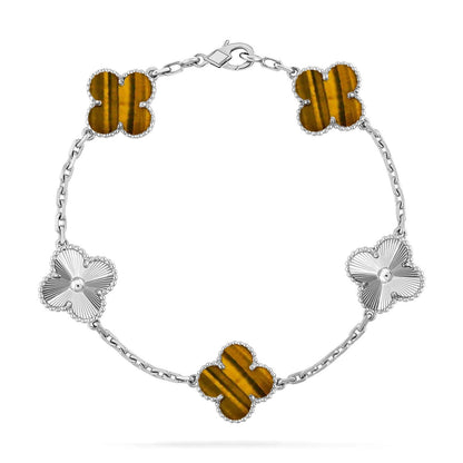 [⭐Glow Muse] CLOVER 5 MOTIFS TIGER EYE BRACELET COLLECTION