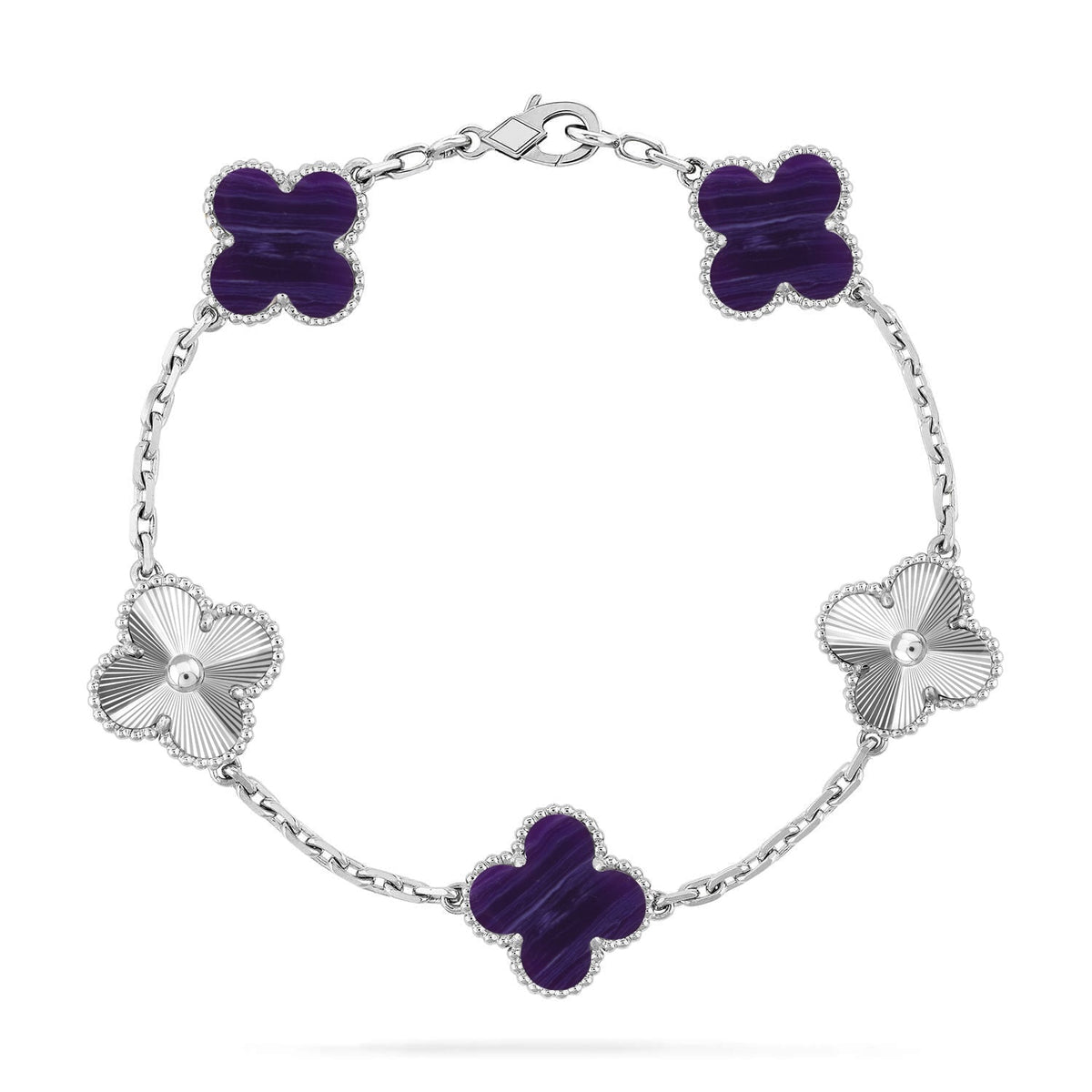 [⭐Glow Muse]CLOVER 5 MOTIF PURPLE STRIPES BRACELET COLLECTION