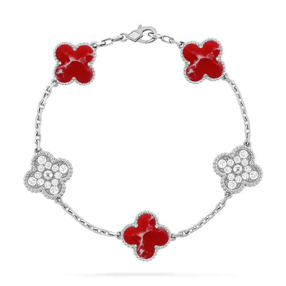 [⭐Glow Muse]CLOVER 5 MOTIF RED PATTERN BRACELET COLLECTION