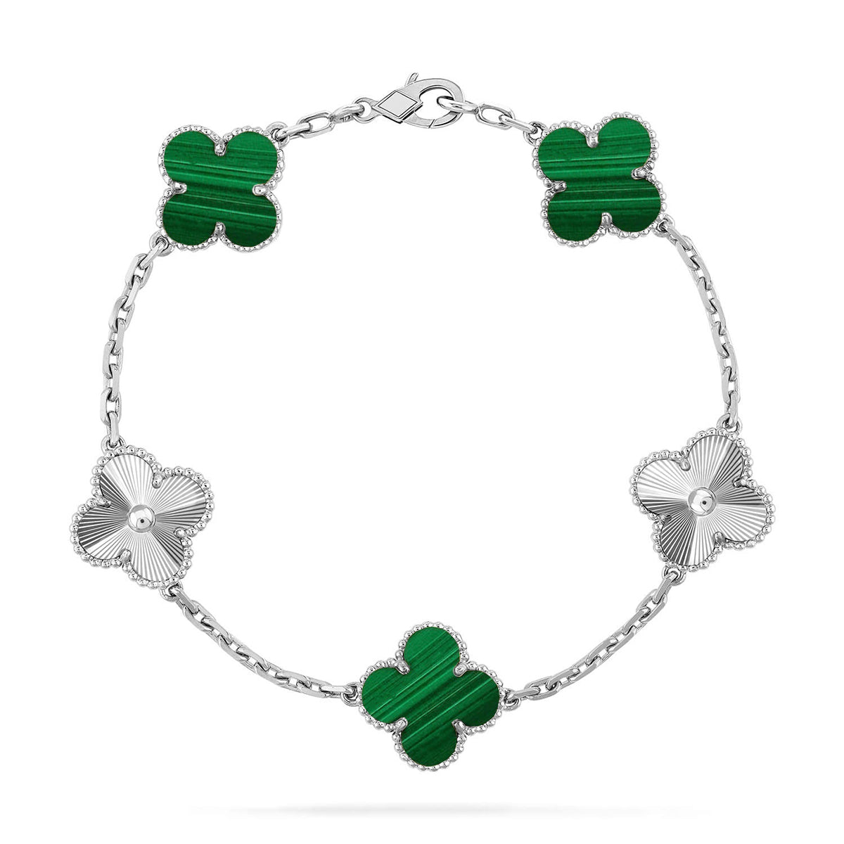 [⭐Glow Muse] CLOVER 5 MOTIF MALACHITE BRACELET COLLECTION