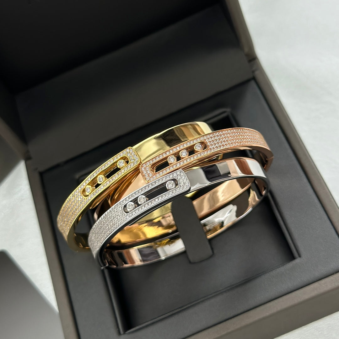 [Glow Muse]Move Noa Rose Gold Pavé Diamond Bangle Bracelet