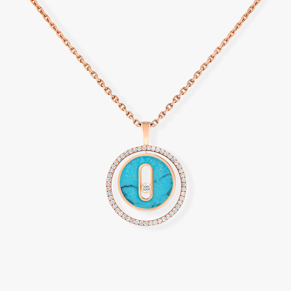 [Glow Muse]Demo MOVE 1 DIAMOND TURQUOISE PINK GOLD DIAMOND NECKLACE
