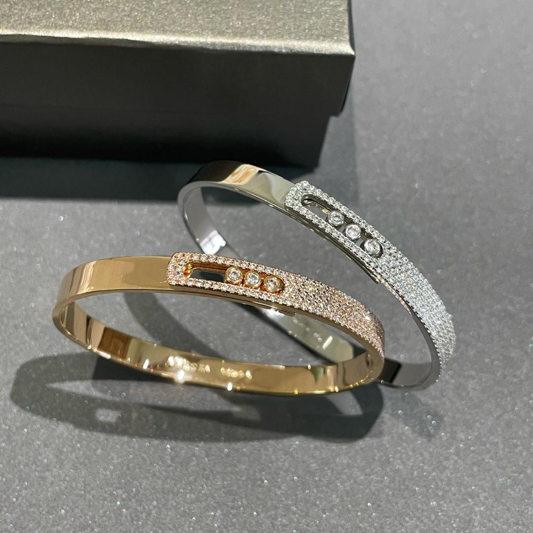 [Glow Muse]Move Noa Rose Gold Pavé Diamond Bangle Bracelet