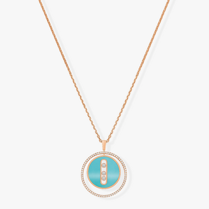 [Glow Muse]Demo MOVE 3 DIAMONDS TURQUOISE PINK GOLD DIAMOND NECKLACE