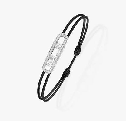 [Glow Muse]Messika Care(s) pink cord pavé bracelet