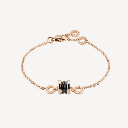 [Glow Muse]ZERO 1 SOFT PINK GOLD AND BLACK CERAMIC BRACELET