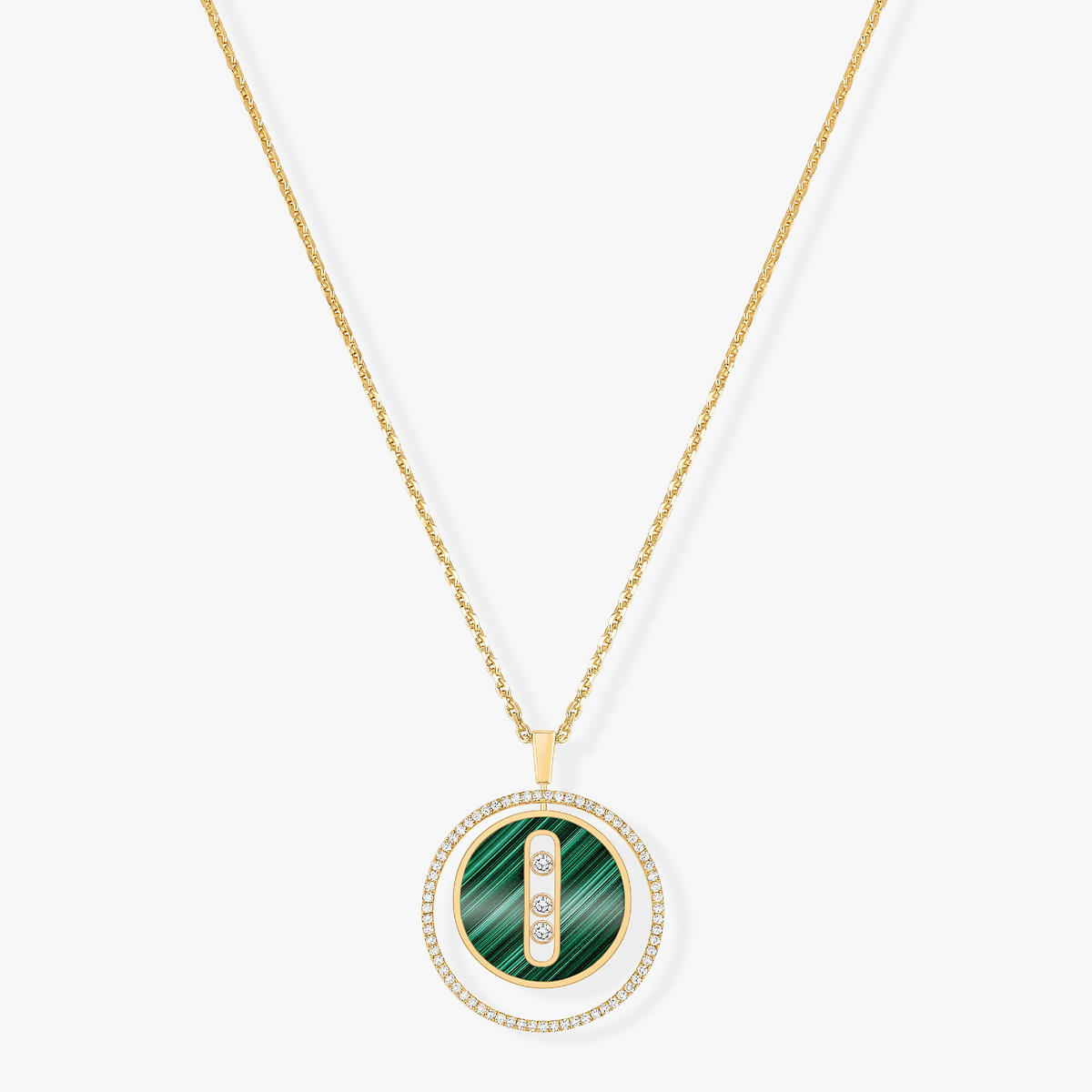 [Glow Muse]Demo MOVE 3 DIAMOND MALACHITE GOLD DIAMOND NECKLACE