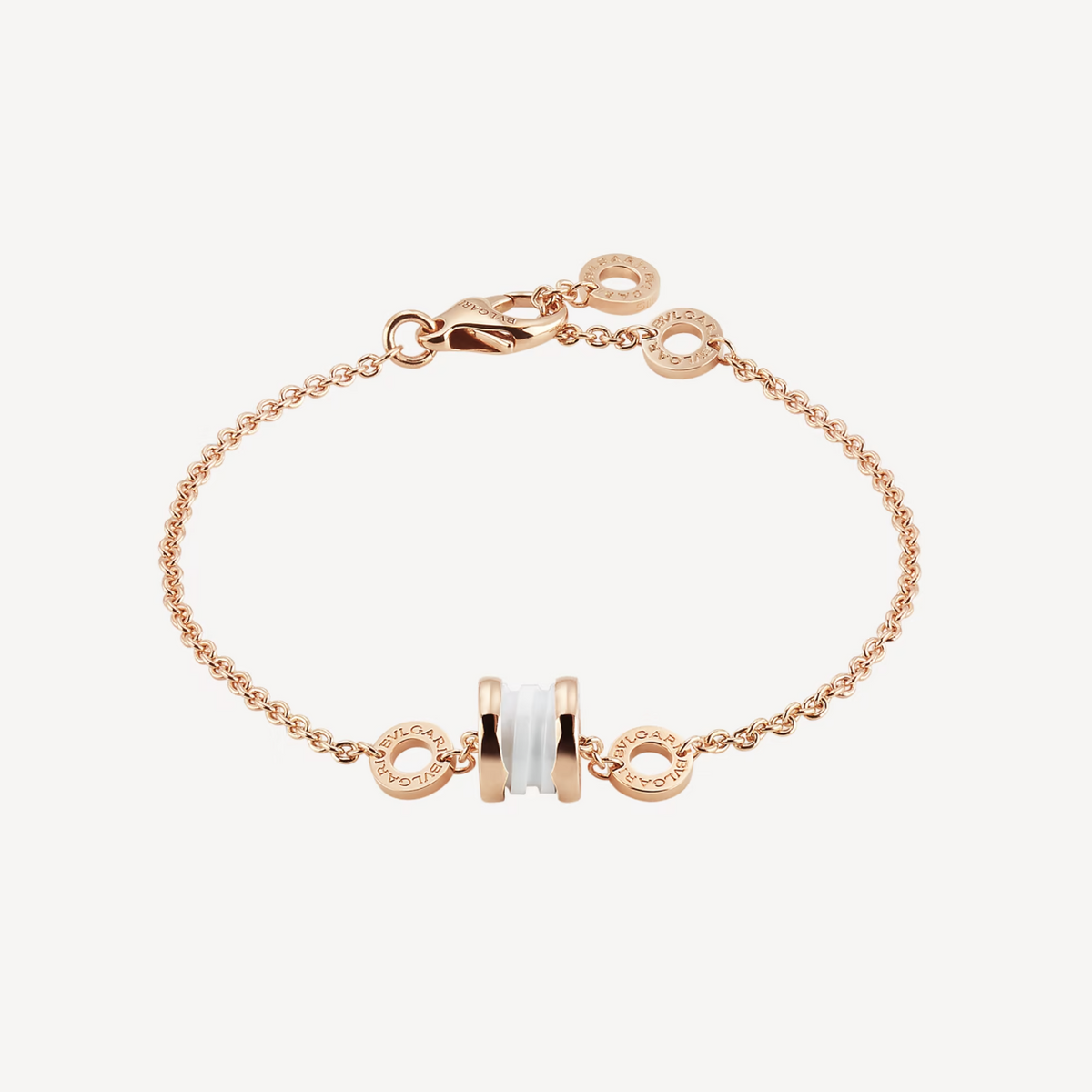 [Glow Muse]ZERO 1 SOFT PINK GOLD AND WHITE CERAMIC BRACELET