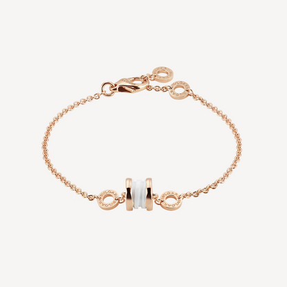[Glow Muse]ZERO 1 SOFT PINK GOLD AND WHITE CERAMIC BRACELET
