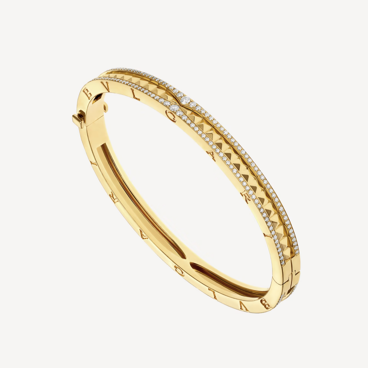 [Glow Muse]ZERO 1 SPIRAL AND PAVED DIAMOND GOLD BRACELET