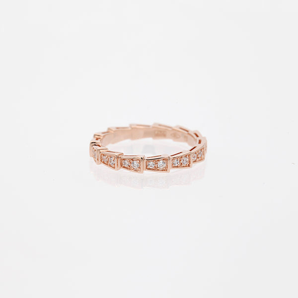 [Glow Muse]SERPENTI RING PINK GOLD DIAMOND PAVED 3MM
