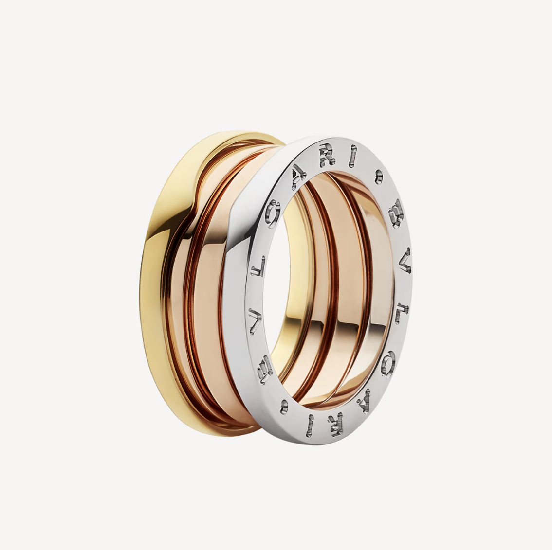[Glow Muse]ZERO 1 THREE-BAND ROSE WHITE AND YELLOW RING
