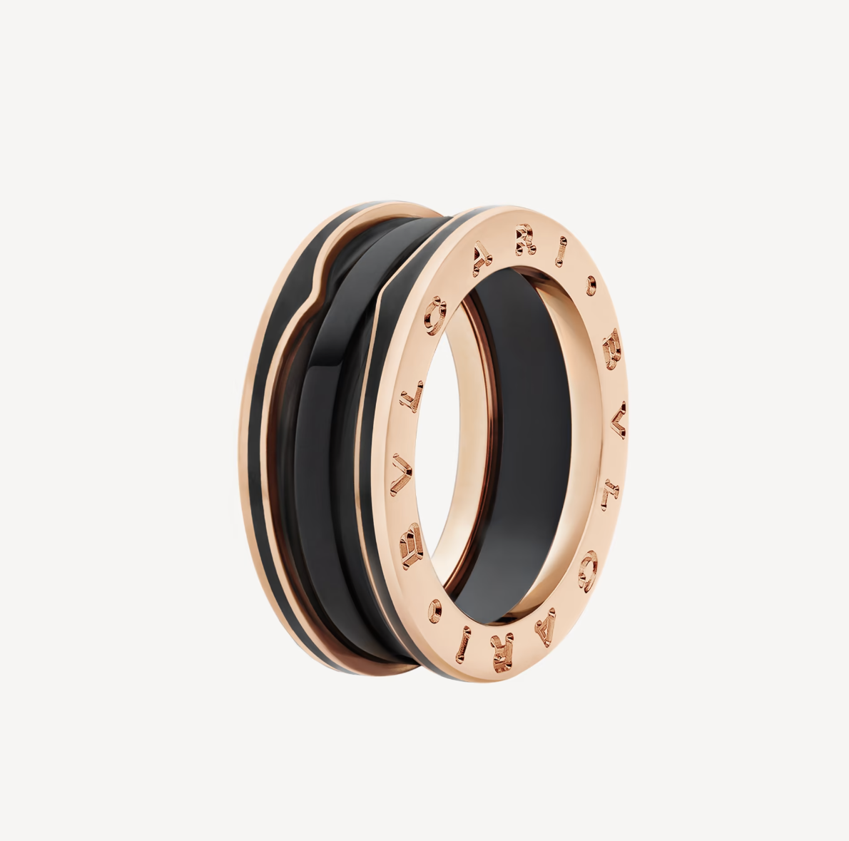 [Glow Muse]ZERO 1 TWO-BAND WITH MATTE BLACK CERAMIC PINK GOLD RING