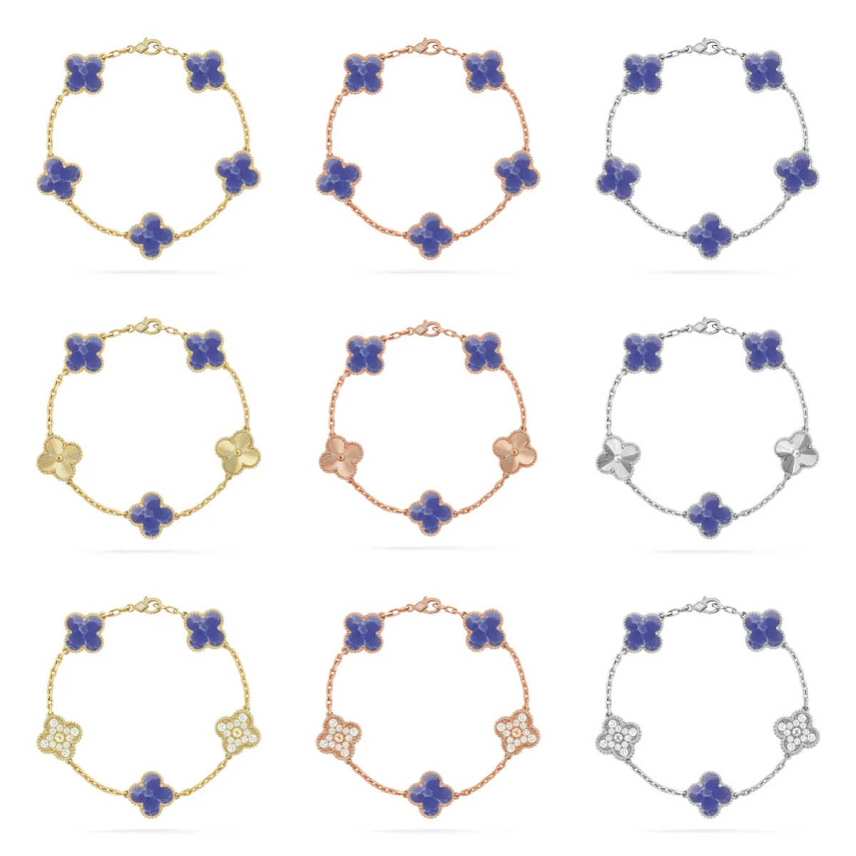 [⭐Glow Muse]CLOVER 5 MOTIF BLUE VEINS BRACELET COLLECTION