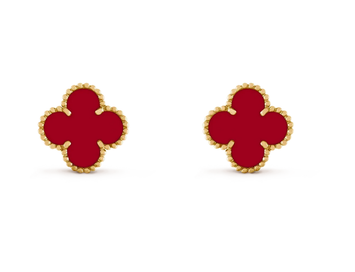 [Glow Muse] CLOVER 20MM RED AGATE EARRINGS