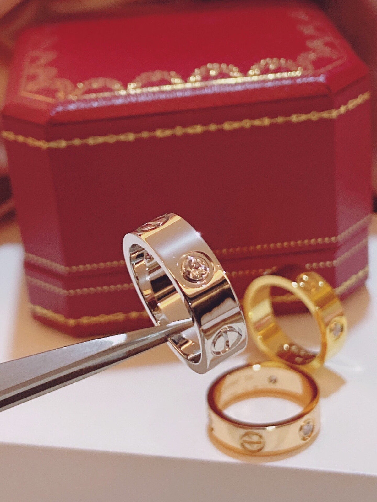 [Glow Muse]Three-Diamond Ring