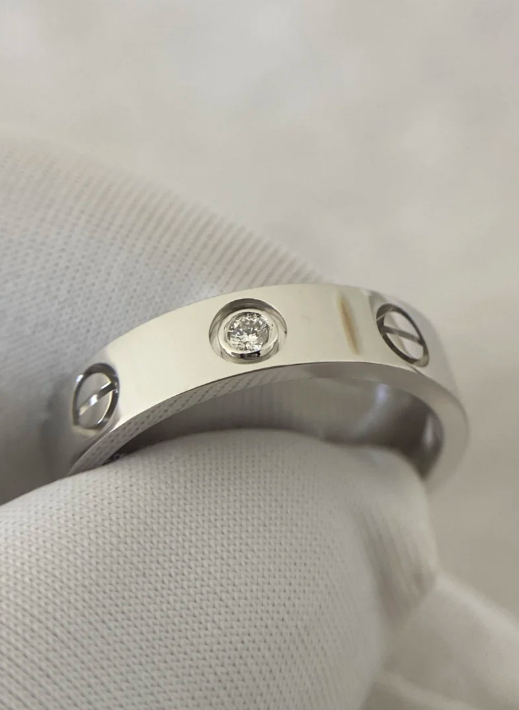 [Glow Muse]LOVE RING 4MM 1 DIAMOND SILVER