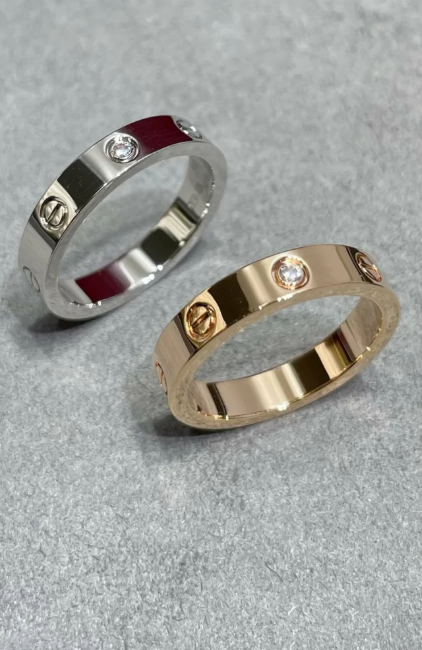 [Glow Muse]LOVE RING 4MM 1 DIAMOND SILVER
