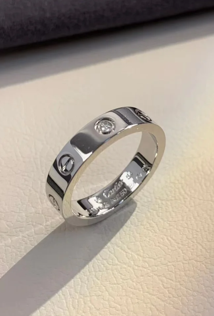 [Glow Muse]LOVE RING 4MM 1 DIAMOND SILVER