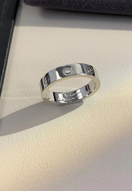 [Glow Muse]LOVE RING 4MM 1 DIAMOND SILVER