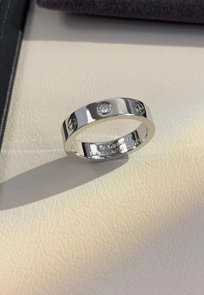 [Glow Muse]LOVE RING 4MM 1 DIAMOND SILVER