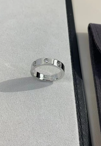 [Glow Muse]LOVE RING 4MM 1 DIAMOND SILVER