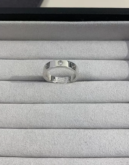 [Glow Muse]LOVE RING 4MM 1 DIAMOND SILVER