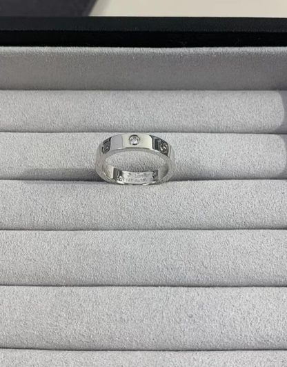 [Glow Muse]LOVE RING 4MM 1 DIAMOND SILVER