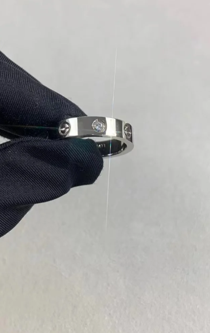 [Glow Muse]LOVE RING 4MM 1 DIAMOND SILVER