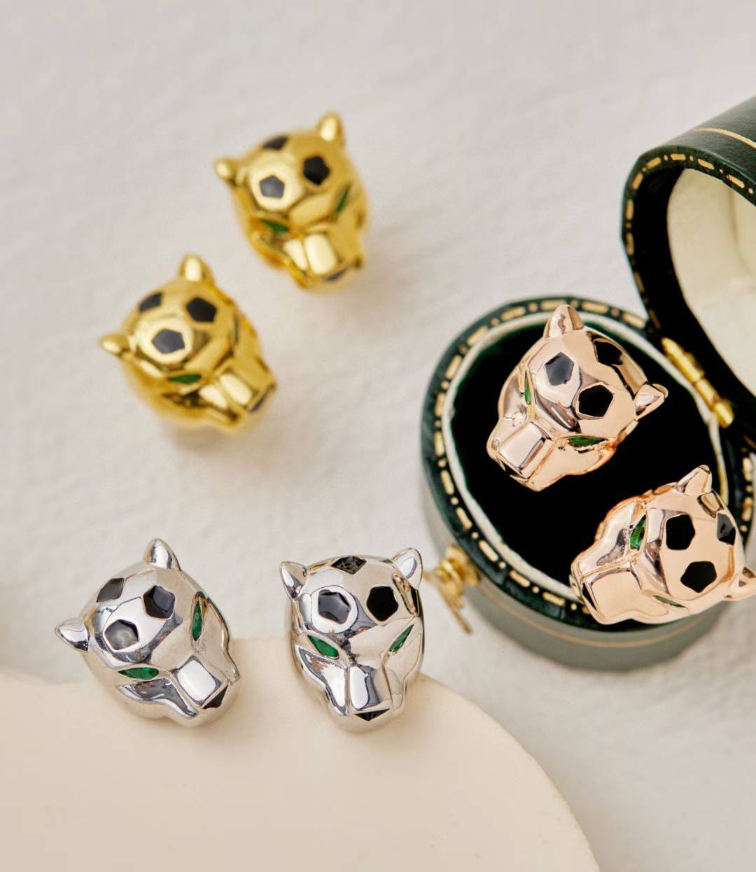 [Glow Muse]CHRRTAH-PRINT STUD EARRINGS, THREE COLORS