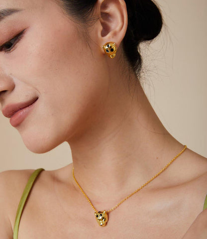 [Glow Muse]CHRRTAH-PRINT STUD EARRINGS, THREE COLORS