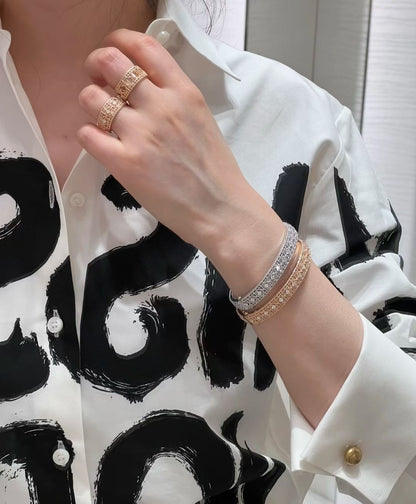 [Glow Muse]2026 WOVEN-PATTERN BRACELET SET WITH FULL DIAMOND INLAY THREE-COLORS