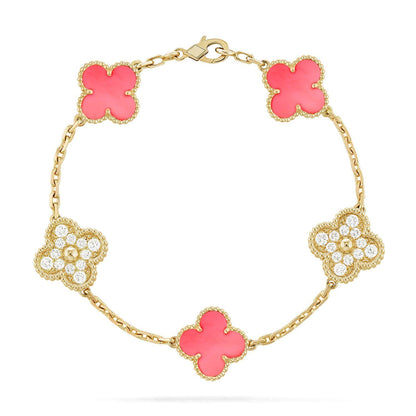 [⭐Glow Muse] CLOVER 5 MOTIFS  PINK MOP BRACELET COLLECTION