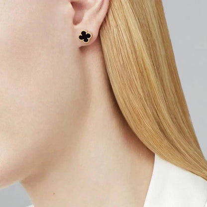 [Glow Muse]CLOVER MINI 9.5MM BLACK MOP EARRINGS