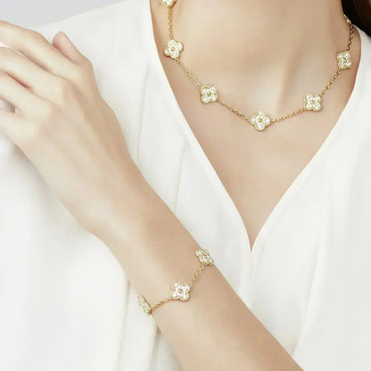 [⭐Glow Muse] CLOVER 5 MOTIF FULL DIAMOND BRACELET COLLECTION