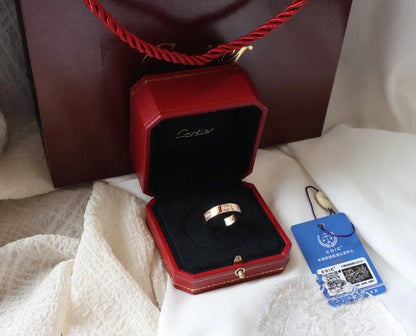 [Glow Muse]LOVE RING 5.5MM 6 DIAMONDS PINK GOLD