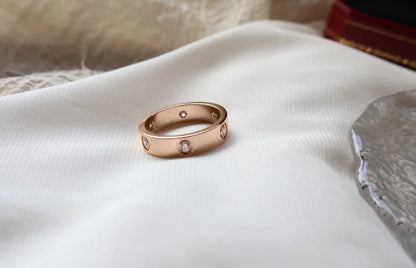 [Glow Muse]LOVE RING 5.5MM 6 DIAMONDS PINK GOLD