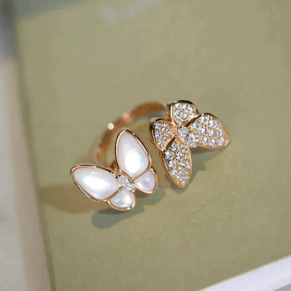 [Glow Muse]TWIN BUTTERFLY DIAMOND MOP RING