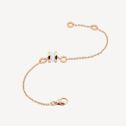 [Glow Muse]ZERO 1 SOFT PINK GOLD AND WHITE CERAMIC BRACELET