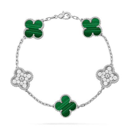 [⭐Glow Muse] CLOVER 5 MOTIF MALACHITE BRACELET COLLECTION