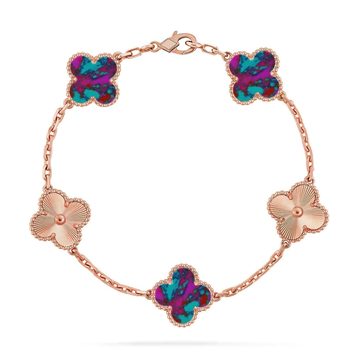 [⭐Glow Muse]CLOVER 5 MOTIF COLOR GEMSTONES BRACELET COLLECTION