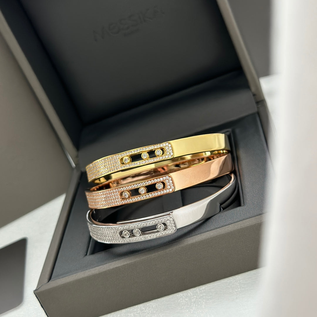 [Glow Muse]Move Noa Rose Gold Pavé Diamond Bangle Bracelet