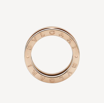 [Glow Muse]ZERO 1 TWO-BAND LOOPS AND BLACK CERAMIC PINK GOLD RING